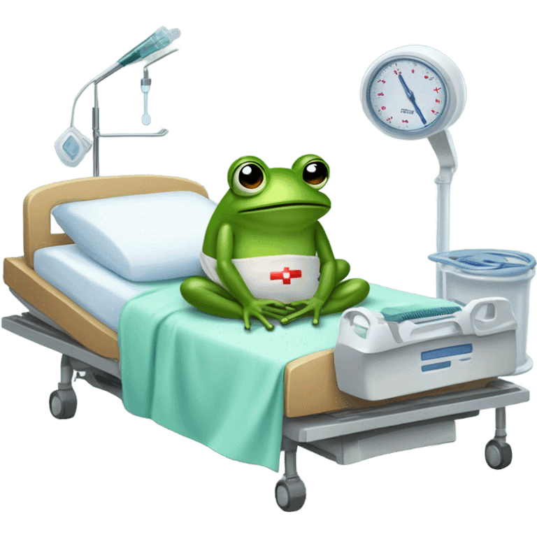 Frog in hospital bed  emoji