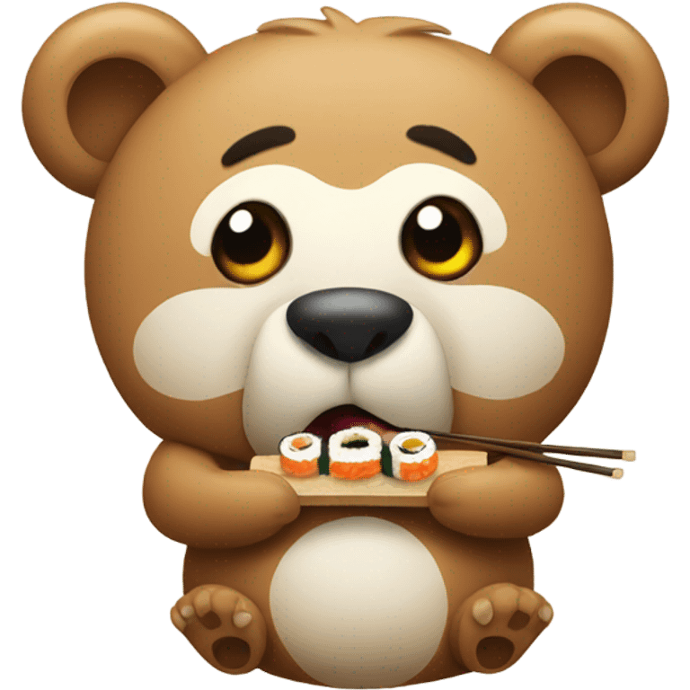 Bear eating sushi emoji