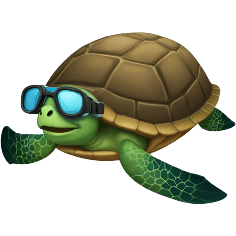 Turtle wearing scuba diving gear  emoji