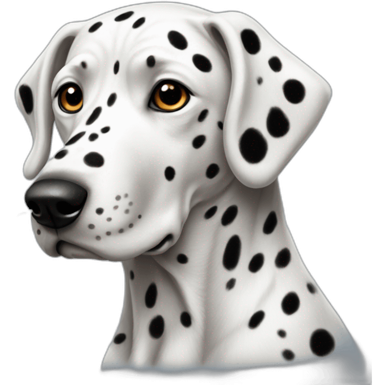 Dalmatian with one black ear emoji