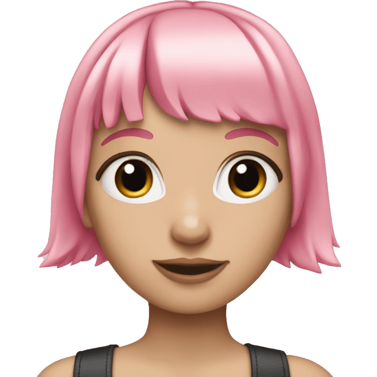 white girl with pink bangs emoji