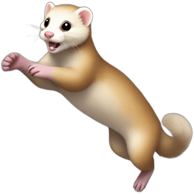 Full body ferret jumping on all four emoji