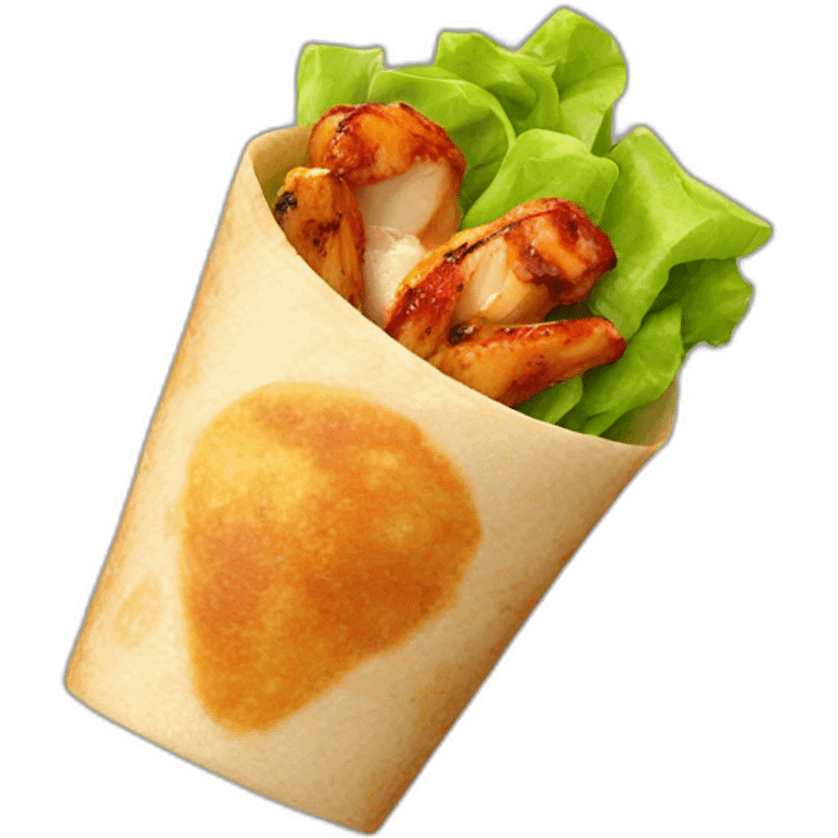 Fork-with-chicken-wrap emoji