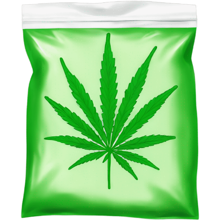 Ziplock bag of legal marijuana emoji