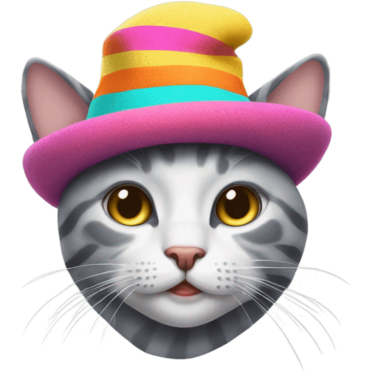 Cat in a funny hat emoji