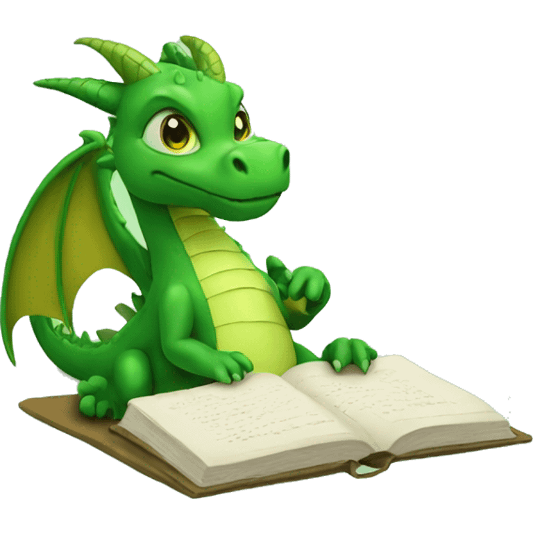 green dragon studying something emoji