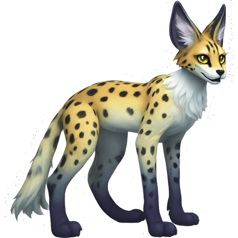 Epic Edgy Colorful ethereal eldritch Sergal-Serval-Fionbri emoji