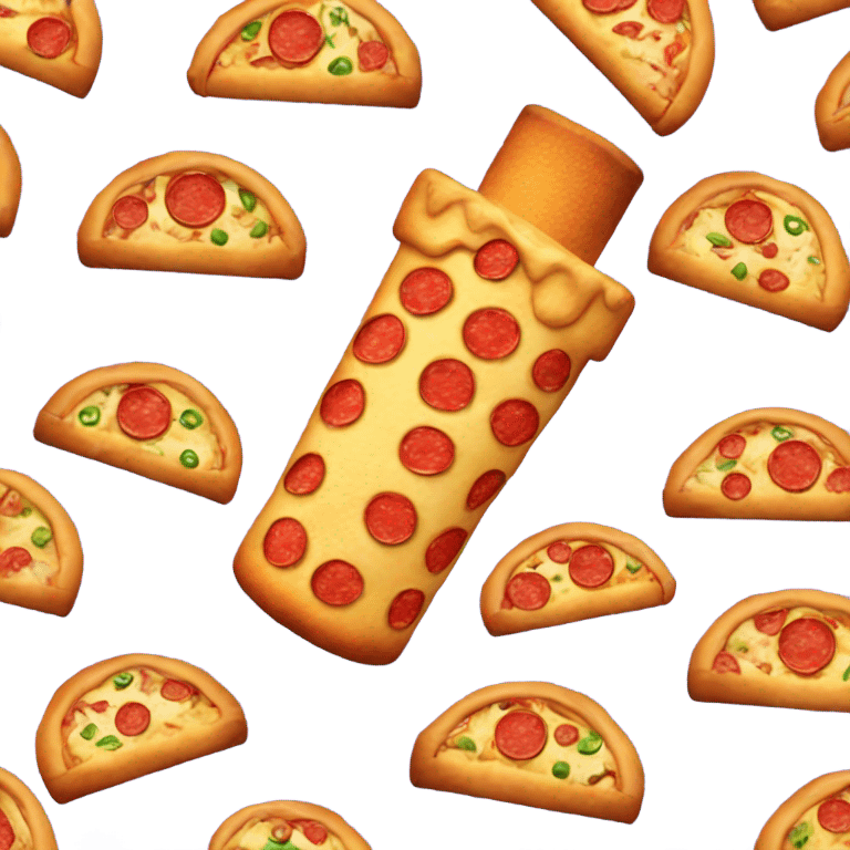 Leaning tower made of pizza emoji