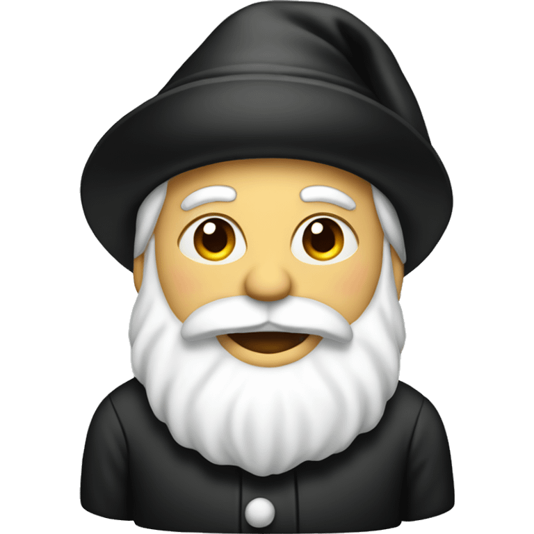 White Santa wearing a black hat and black coat  emoji