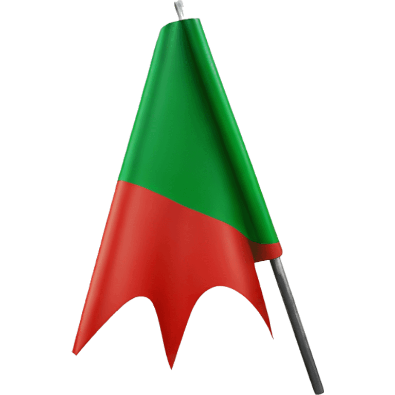 Red & green triangle flag  emoji