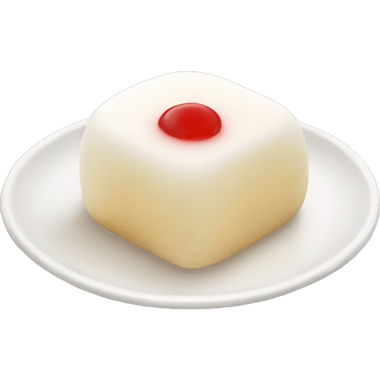 white mochi cake on a plate emoji