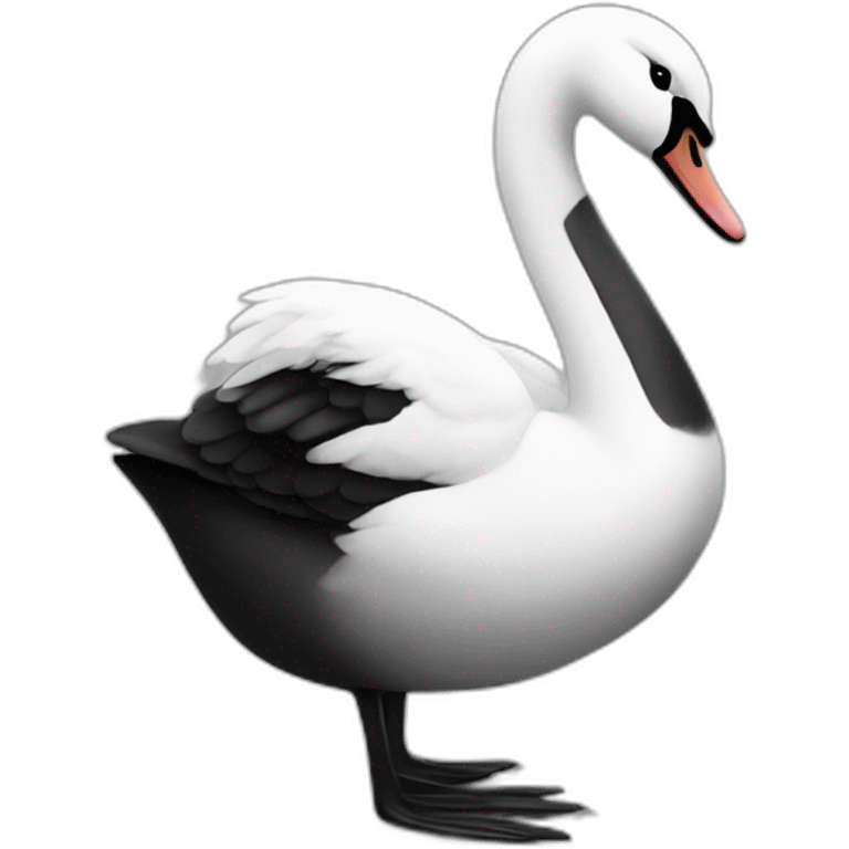 cisnes uno blanco y negro emoji