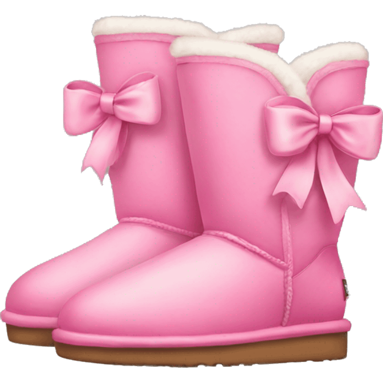 Pink cute Uggs with bows  emoji