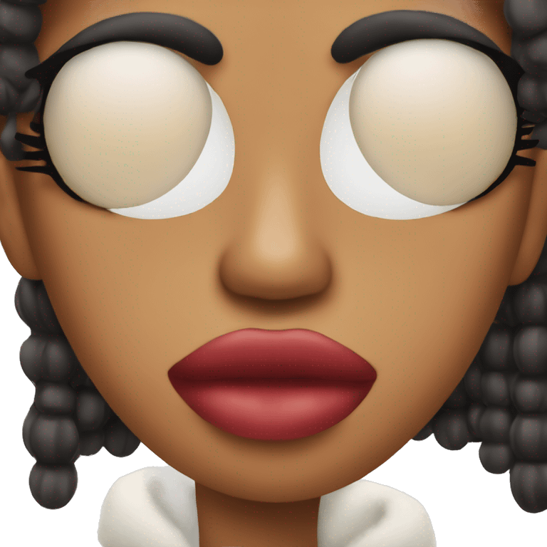 Emoji with lashes and kissing lips emoji