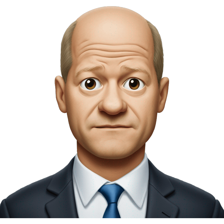 photorealistic Olaf Scholz shrugs emoji