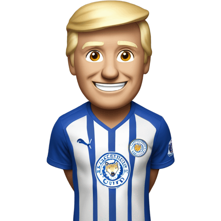 Donald Trump cheering Leicester football club wearing kit victory  emoji