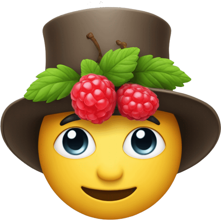 Rasbery in hat emoji