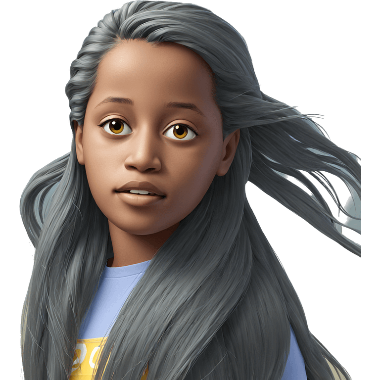 realistic girl with long hair emoji