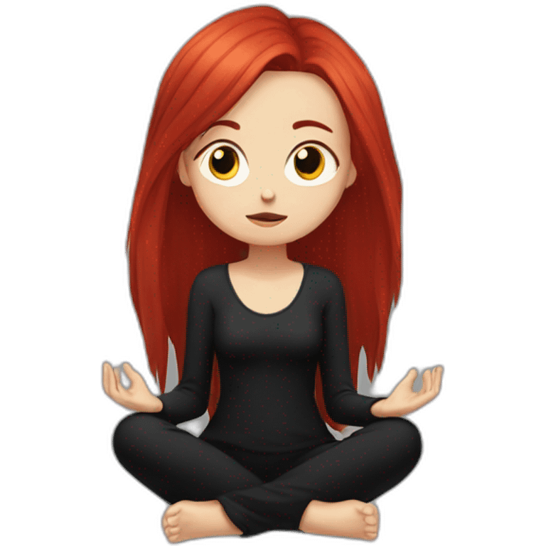 goth girl red hair meditating emoji