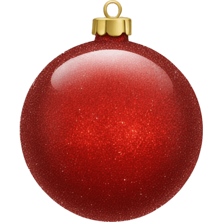 Red glitter Christmas bauble emoji