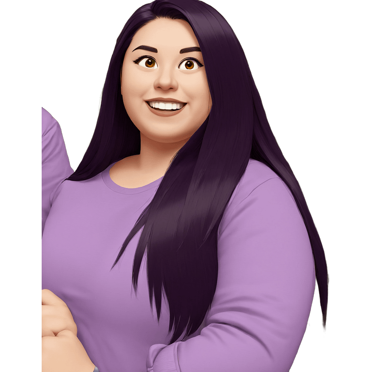 smiling girl in purple shirt emoji