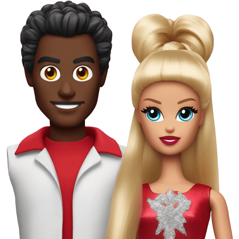 Red horned Satan Ken and Barbie dolls emoji