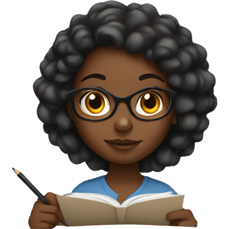 black girl writing  emoji