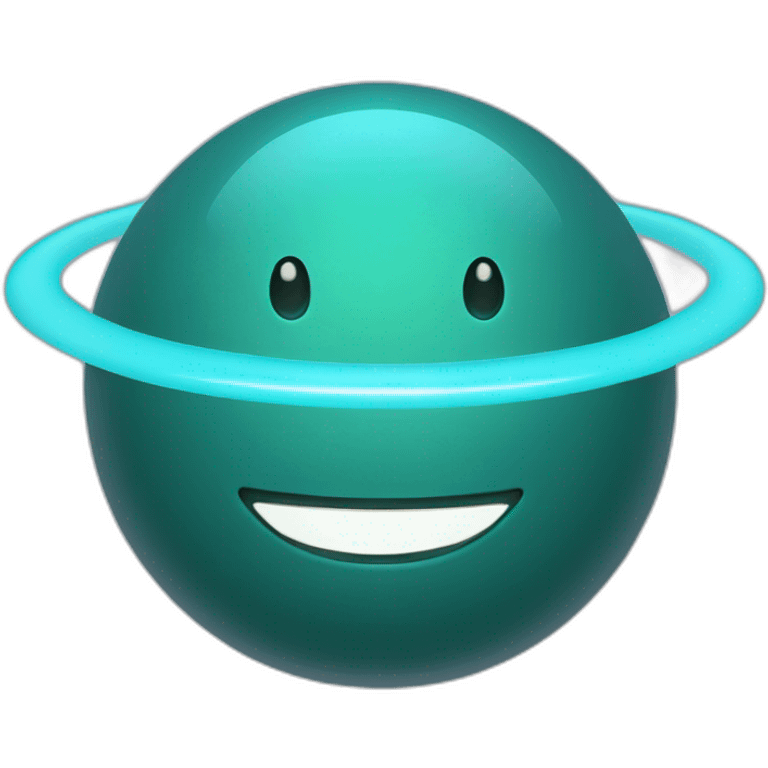 uranus with smiling face and rings around it emoji