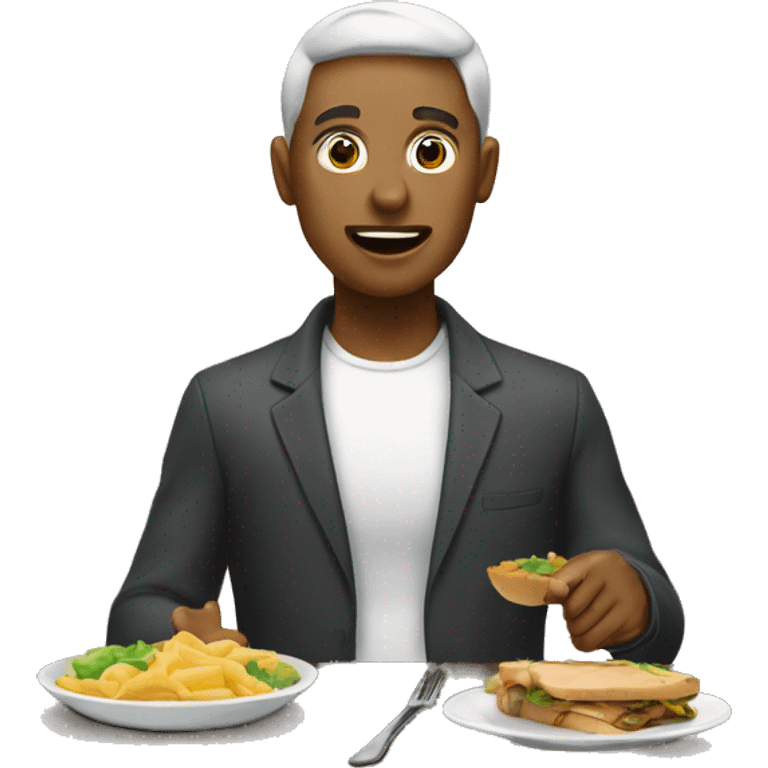 Une personn entran de manger emoji