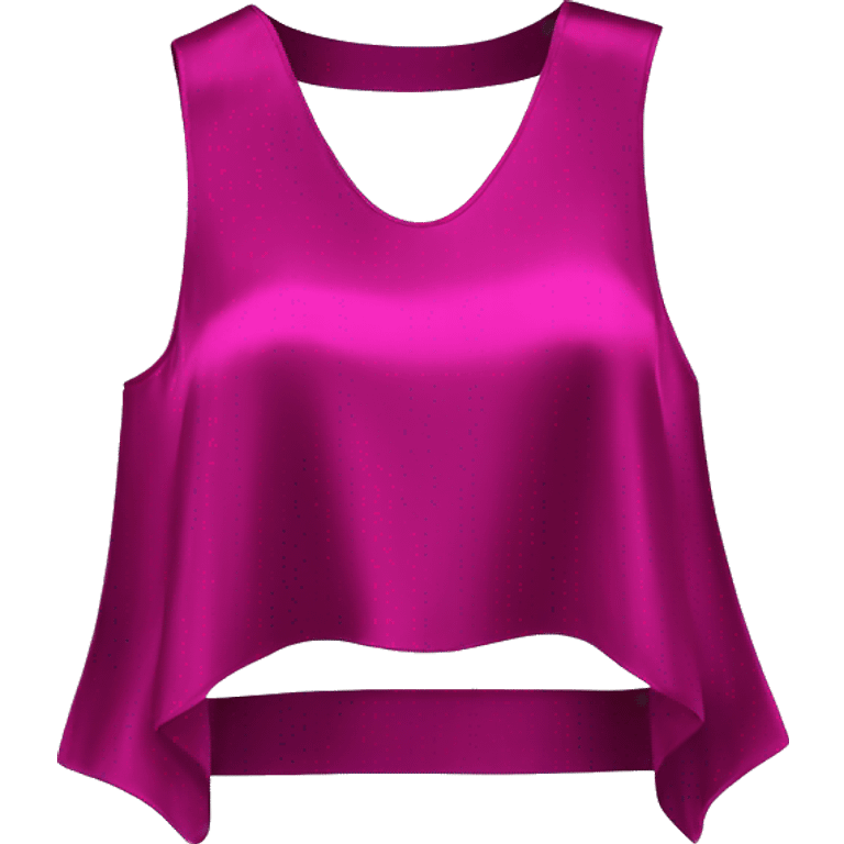 Realistic magenta cut out silk crop top blouse. emoji