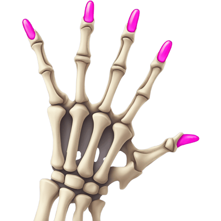 skeleton hand with long pink nails emoji