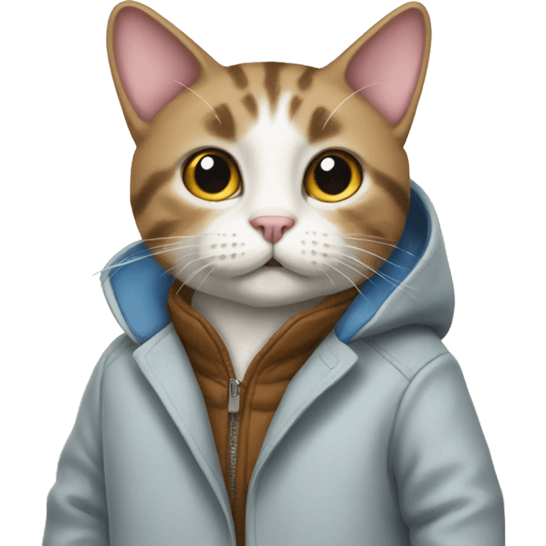 Cat wearing a coat emoji