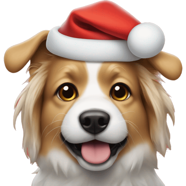 Dog with Santa hat emoji