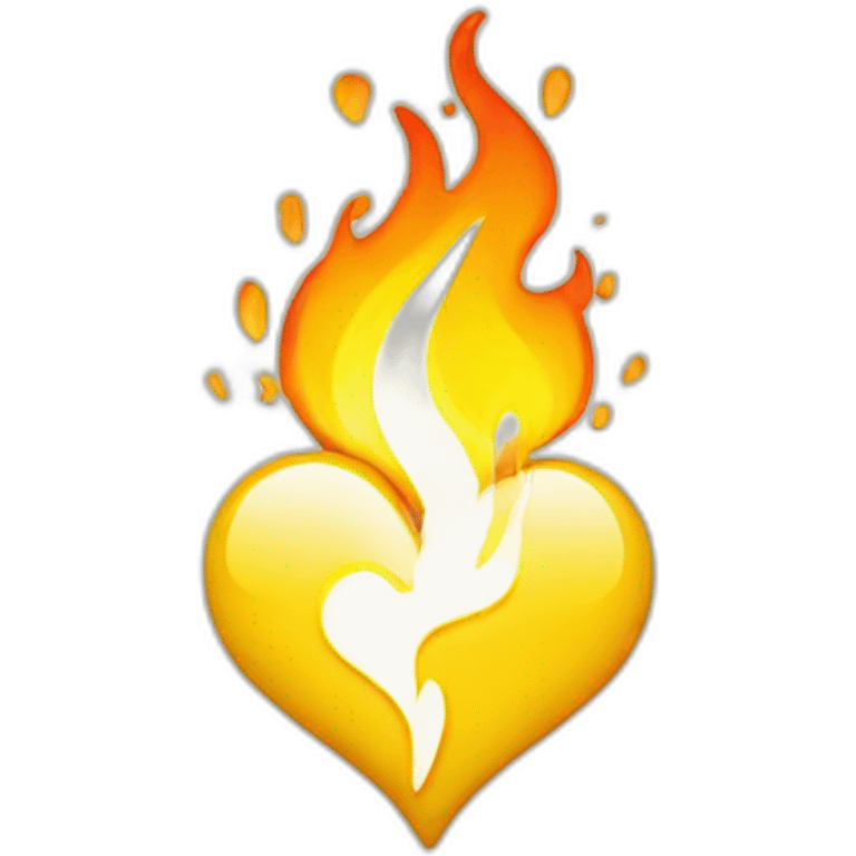 Yellow Heart with fire emoji