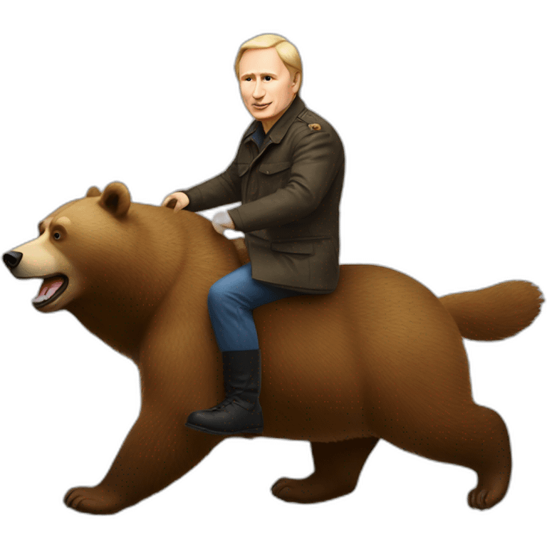 Vladimir Poutine riding a bear emoji