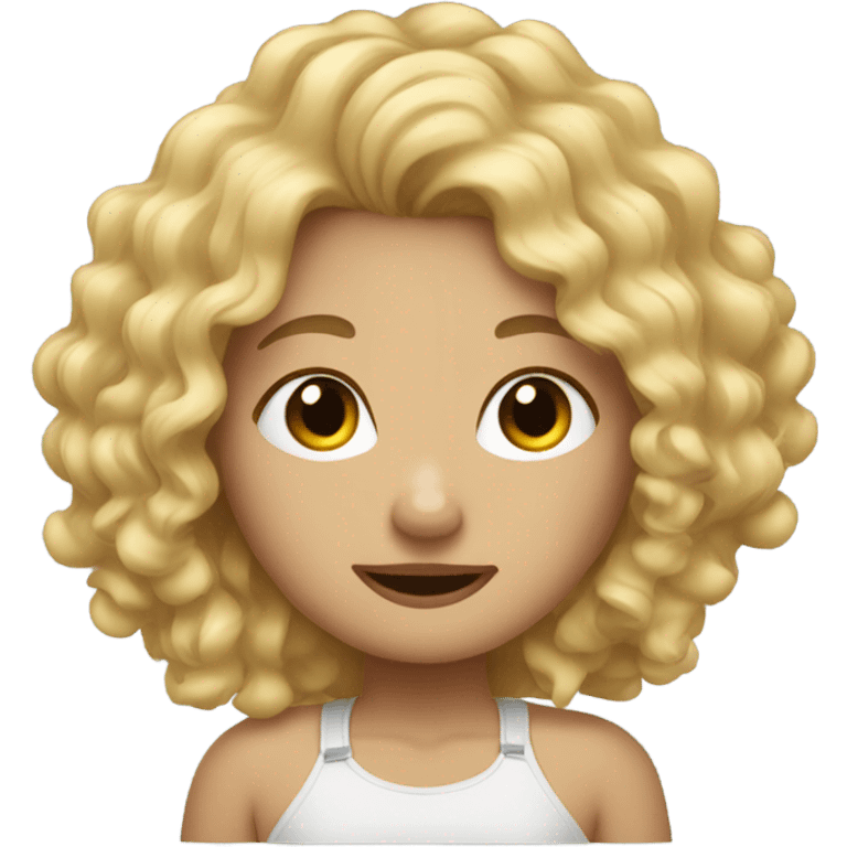 blonde curly hair girl with itchy skin emoji