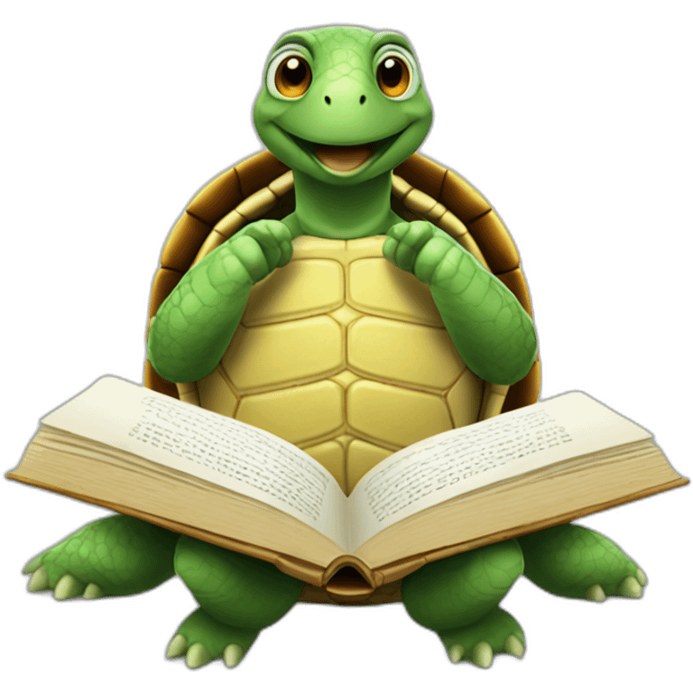 the turtle is reading a book emoji