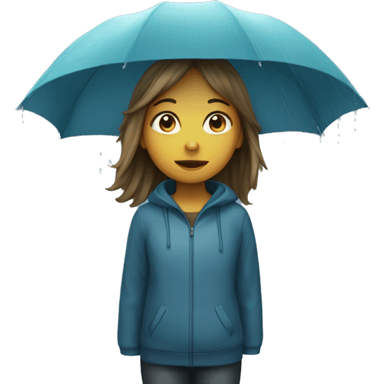 Girl under rain  emoji