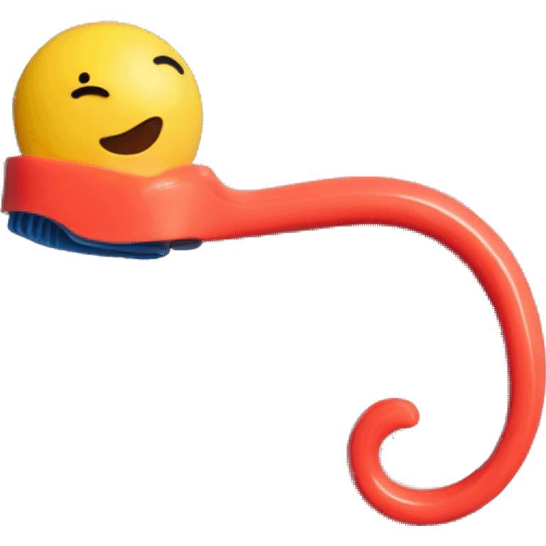 a  single plastic colorful Velcro Curler emoji