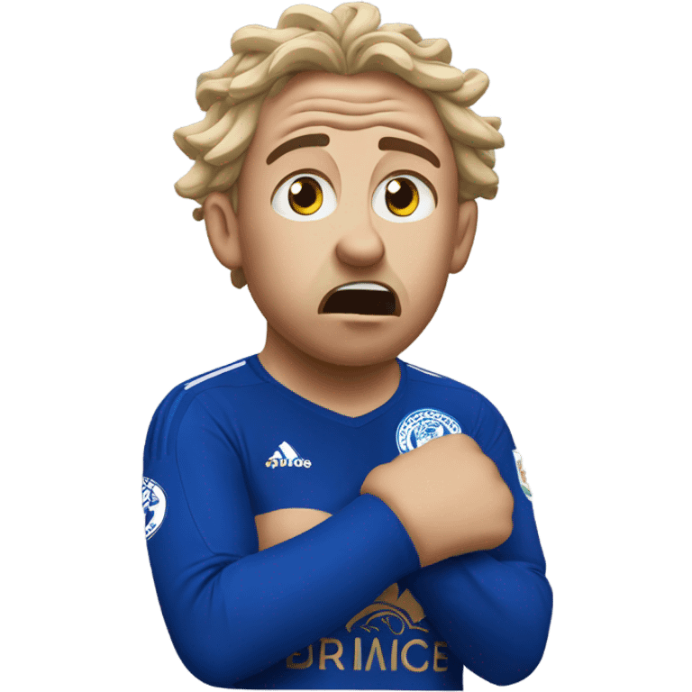 Leicester supporter tearing hair emoji