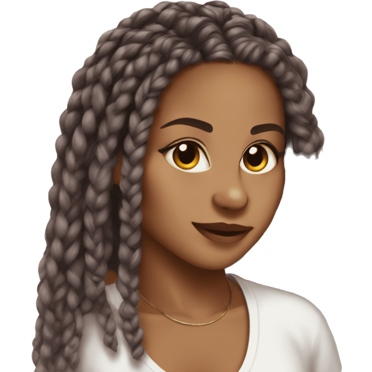 Brownskin, box braids  emoji