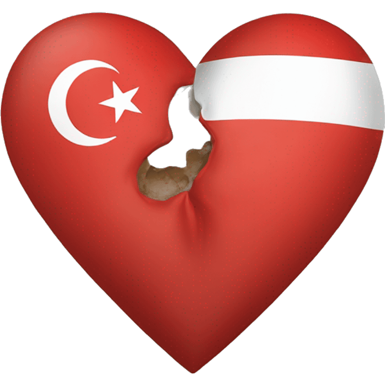 heart but there is a turkish flag inside emoji