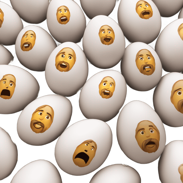 Jesus face in eggs emoji