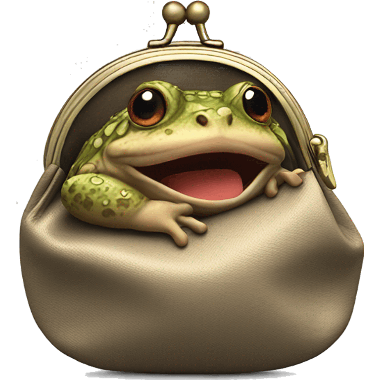 toad peeking out of a coin purse emoji