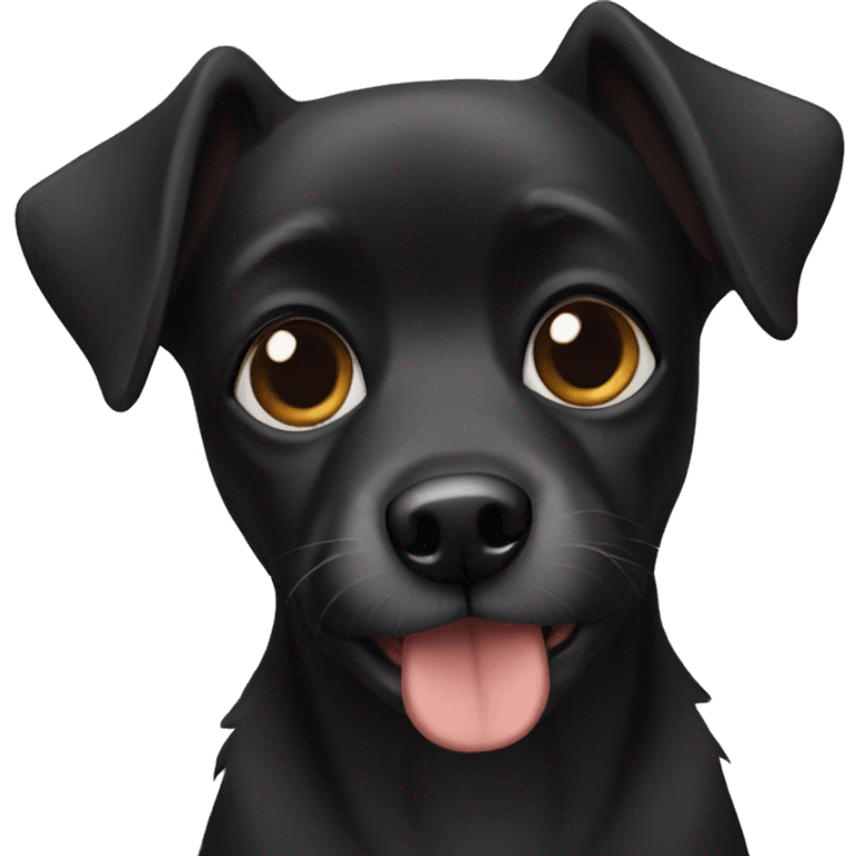 A small black dog emoji