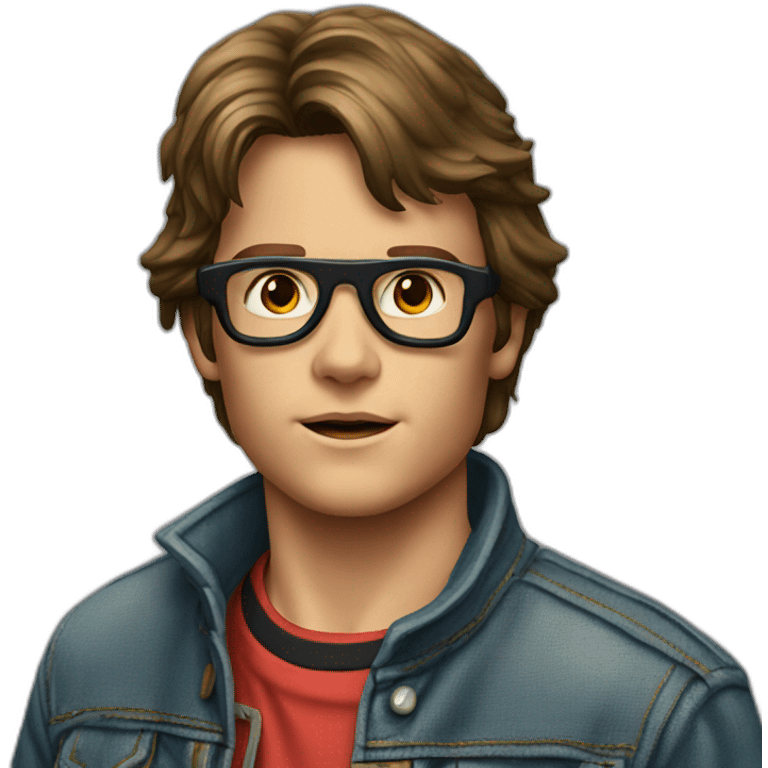 young marty mcfly no glasses 80s emoji