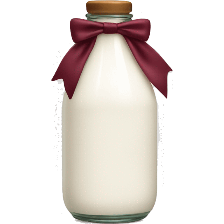 aesthetic milk bottle with burgundy bow emoji