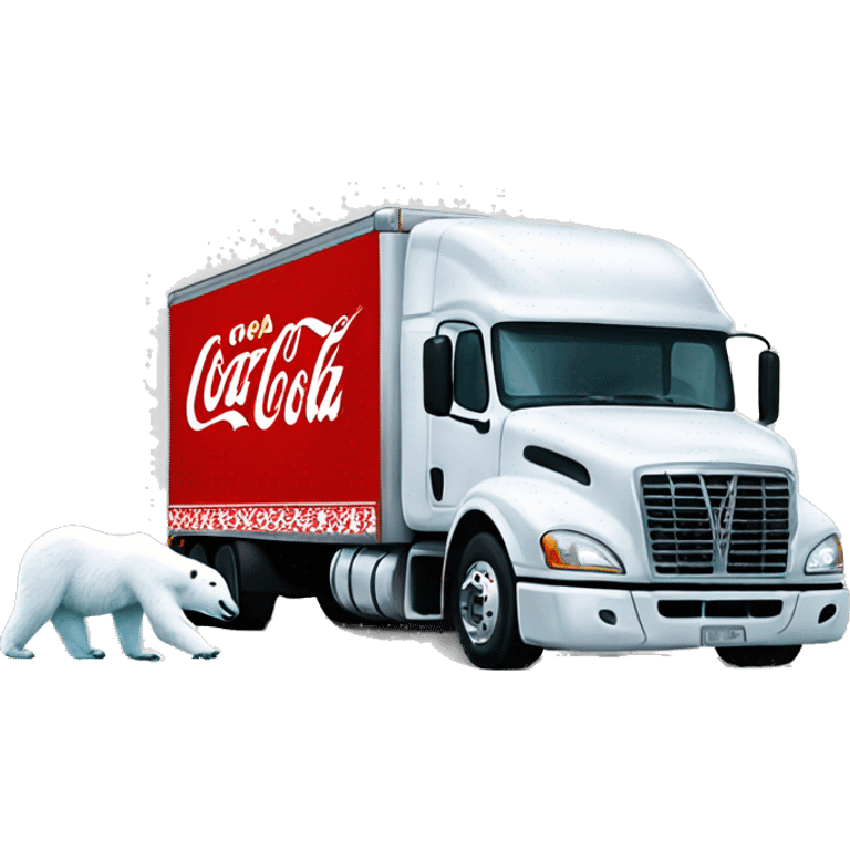 18 wheeler Coca Cola Christmas truck with a polar bear  emoji