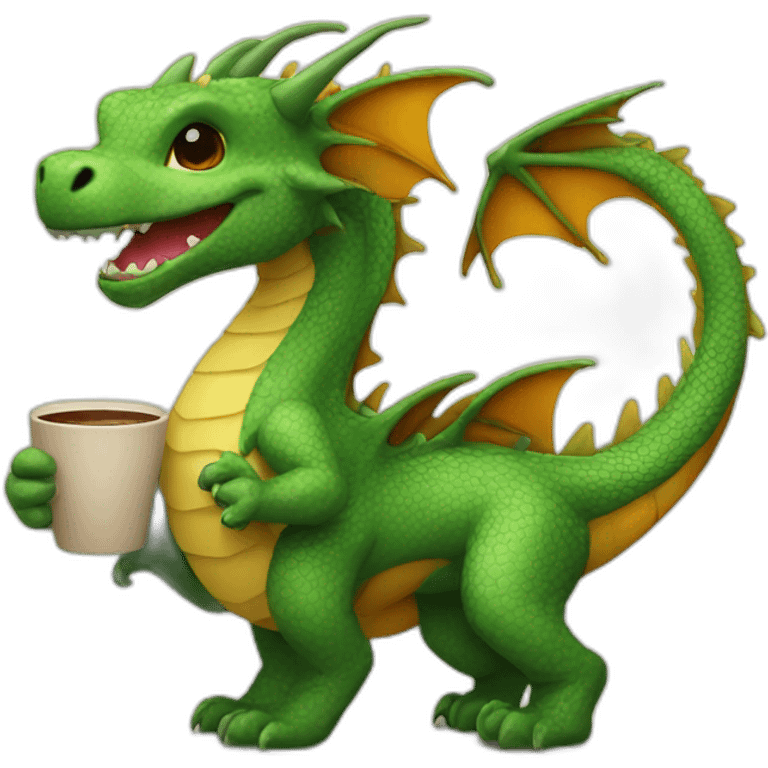 dragon cute coffee emoji