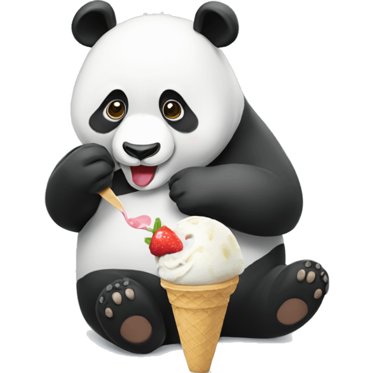 Panda eating ice cream emoji